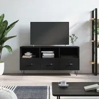 Mobile Porta TV Nero 102x36x50 cm in Legno Multistrato 829029