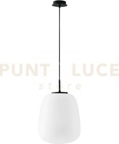 Lampadario a sospensione tolomeo ovale bianca opale 1 luce attacco ...