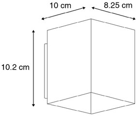 Set di 2 lampade da parete di design nere e dorate quadrate - Sola