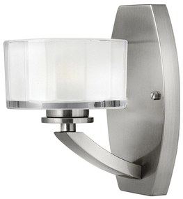 Applique Contemporanea Meridian Acciaio Nichel Spazzolato Vetro 1 Luce G9 3 Led