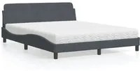 Letto con Materasso Grigio Scuro 160x200 cm in Velluto 3208432