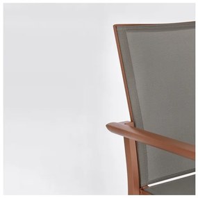 Sedia Da Esterno In Alluminio E Textilene Con Braccioli Konnor Terracotta Bizzotto