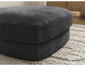 Poggiapiedi nero con rivestimento in ciniglia Leonore – Bobochic Paris