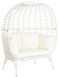 Poltrona da giardino DKD Home Decor 130 x 68 x 146 cm rattan sintetico Acciaio Bianco