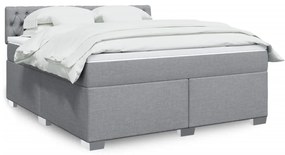 Giroletto A Molle Con Materasso Grigio Chiaro180x200 Cm Tessuto /