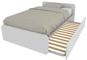 864R - Letto cameretta 120x190 1piazza e mezzo con secondo letto estraibile e testate personalizzabili.Reti incluse