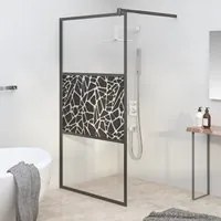 Parete Doccia Walk in 100x195 cm Vetro ESG Design Pietre Nero 151882