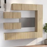 Set di Mobili Porta TV 7 pz Rovere Sonoma in Legno Multistrato 3114560