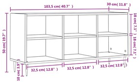 Mobile Porta TV Rovere Marrone 103,5x30x50 cm Legno Multistrato