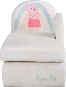 Divano per bambini in velluto bianco 75 cm Peppa Pig - Roba