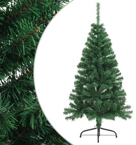Albero Di Natale Artificiale Metà Con Supporto Verde 120 Cm Pvc /