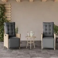 Sedie da Giardino Reclinabili 2 pz con Poggiapiedi Polyrattan 365293