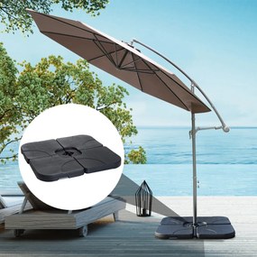 Base per Ombrellone da Giardino 60 Kg a Croce in Plastica 50x50x7.5 cm...