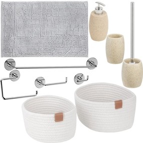 Set di accessori da bagno beige