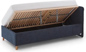 Letto da bambini blu scuro imbottito con contenitore con rete inclusa 120x200 cm Fun – Meise Möbel