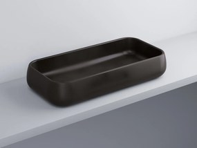 Cielo Shui Lavabo 80x40 da appoggio quadrato senza troppo pieno in ceramica lavagna