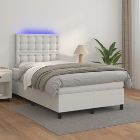 Giroletto Molle Con Materasso E Led Bianco 120x200cm Similpelle /