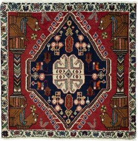 Shiraz Tappeto 60x60 Rosso (Iran) Annodato A Mano