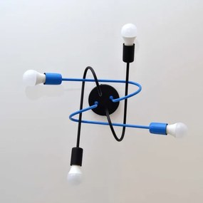 Lampadario a plafone OXFORD 4xE27/15W/230V nero/blu