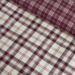 Set copripiumino e federa burgundy per letto matrimoniale 200x200 cm Kelso Check – Catherine Lansfield