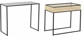 Set di 2 Tavolini DKD Home Decor Metallo Rattan (60 x 30 x 50 cm)