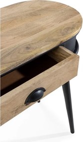 Tavolo consolle nero/di colore naturale 38x90 cm Delhi – MOME