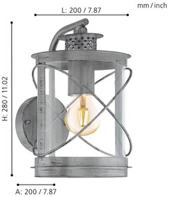 Eglo 94866 - Lampada da esterno HILBURN 1 1xE27/60W/230V