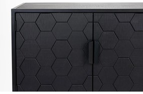 Cassettiera bassa in pino nero 140x58 cm Linc - White Label