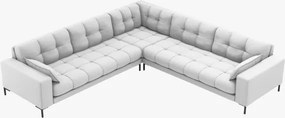 Divano angolare simmetrico Mamaia in tessuto Bouclé gambe nere – L256 cm