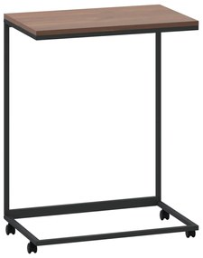 Tavolino con ruote nero 55x35x70 cm in legno multistrato