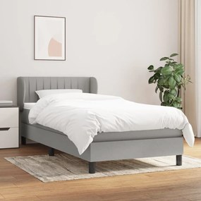 Giroletto A Molle Con Materasso Grigio Chiaro 80x200 Cm Tessuto /