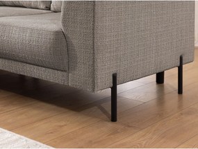 Divano angolare grigio tortora (con penisola a sinistra/a L) con rivestimento in ciniglia Mauris – Ropez