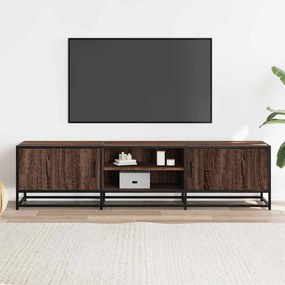 Mobile tv rovere marrone 160x35x41 cm legno multistrato metallo