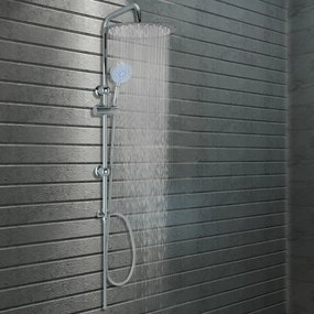 Set Per Doccia A Doppio Soffione Con Doccetta Acciaio Inox /