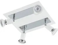 Spot Moderno Sarria In Acciaio Bianco 4 Luci Gu10 4,5W Ip20