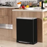 EKO Pattumiera a Pedale E-Cube 50 L Nero Opaco 440031