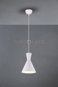 Enzo sospensione 1 luce attacco e27 doppio cono metallo bianco d. 20cm