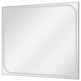 Specchio con illuminazione integrata bagno rettangolare SENSEA L 90 x H 80 x P 3 cm grigio / argento