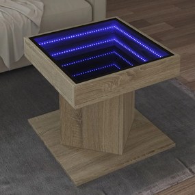 Tavolino Salotto Con Led Rovere Sonoma 50x50x45 Cm Multistrato /