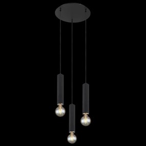 Globo 15499-3H - Lampadario a sospensione con filo MARION 3xE27/60W/230V legno nero