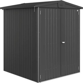 Casetta da giardino BIOHORT Europa 2 in acciaio grigio con porta doppio battente, superficie interna 2.25 m² e spessore parete 0.5 mm
