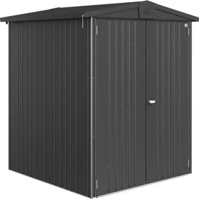 Casetta da giardino BIOHORT Europa 2 in acciaio grigio con porta doppio battente, superficie interna 2.25 m² e spessore parete 0.5 mm