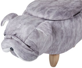 Pouf animaletto velluto grigio PUG Beliani