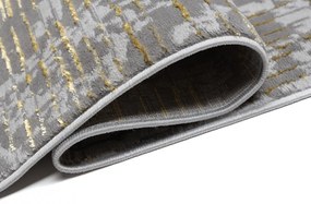 Tappeto moderno grigio con motivo oro Larghezza: 200 cm | Lunghezza: 300 cm