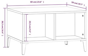 Tavolino da Salotto Rovere Marrone 60x50x36,5 cm in Multistrato
