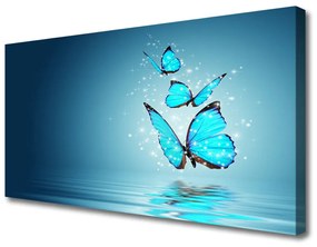 Quadro su tela Farfalle Blu. Acqua Art 100x50 cm