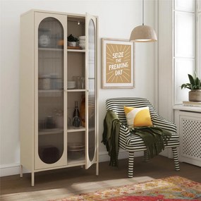 Vetrina in metallo color crema 80x186x40 cm Luna - Støraa