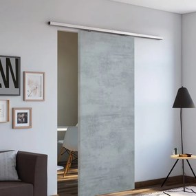 Porta scorrevole reversibile Cemento in mdf grigio, L 92.5 x H 211.5 cm, con binario Belem