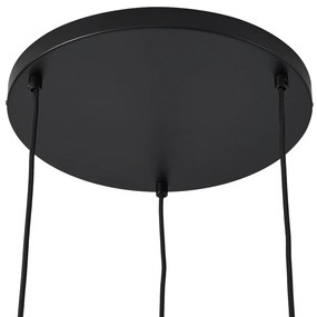 Lampada a sospensione retrò nera con 3 luci color tortora - Felt