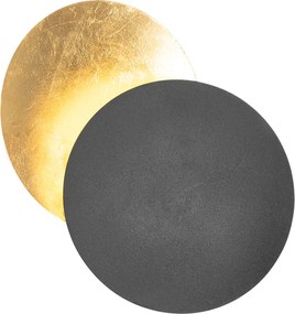 Lampada da parete intelligente nera con oro incl. WiFi G9 - Sunrise